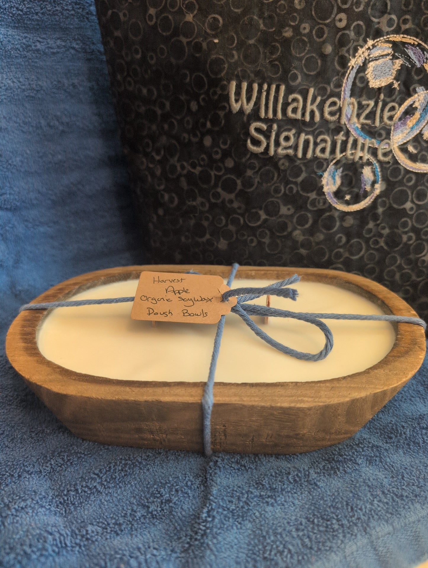 Harvest Apple, Soy Dough Bowl Candle, with WOOD WICK - Hand Poured
