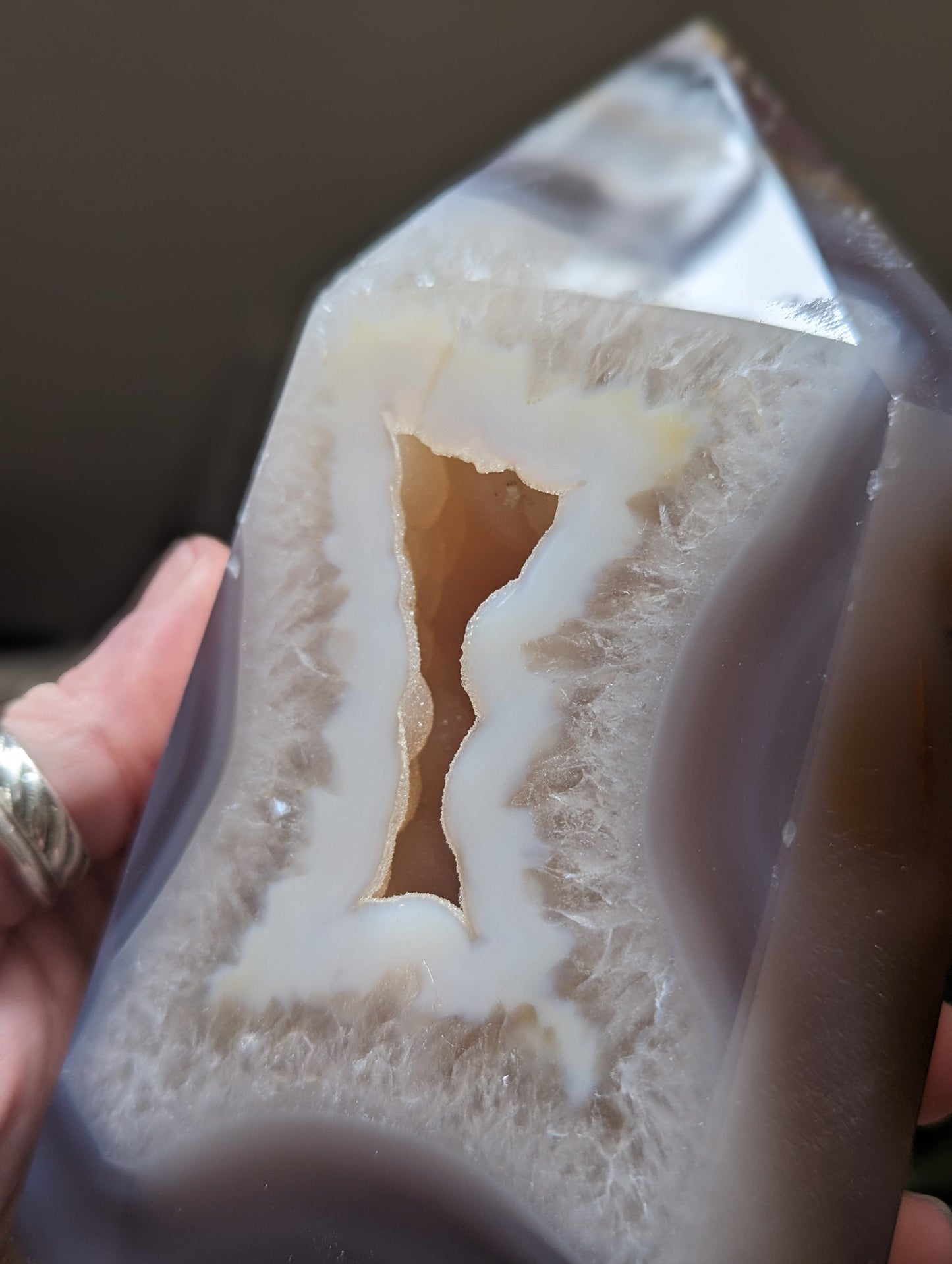 Geode Tower with Druzy inside