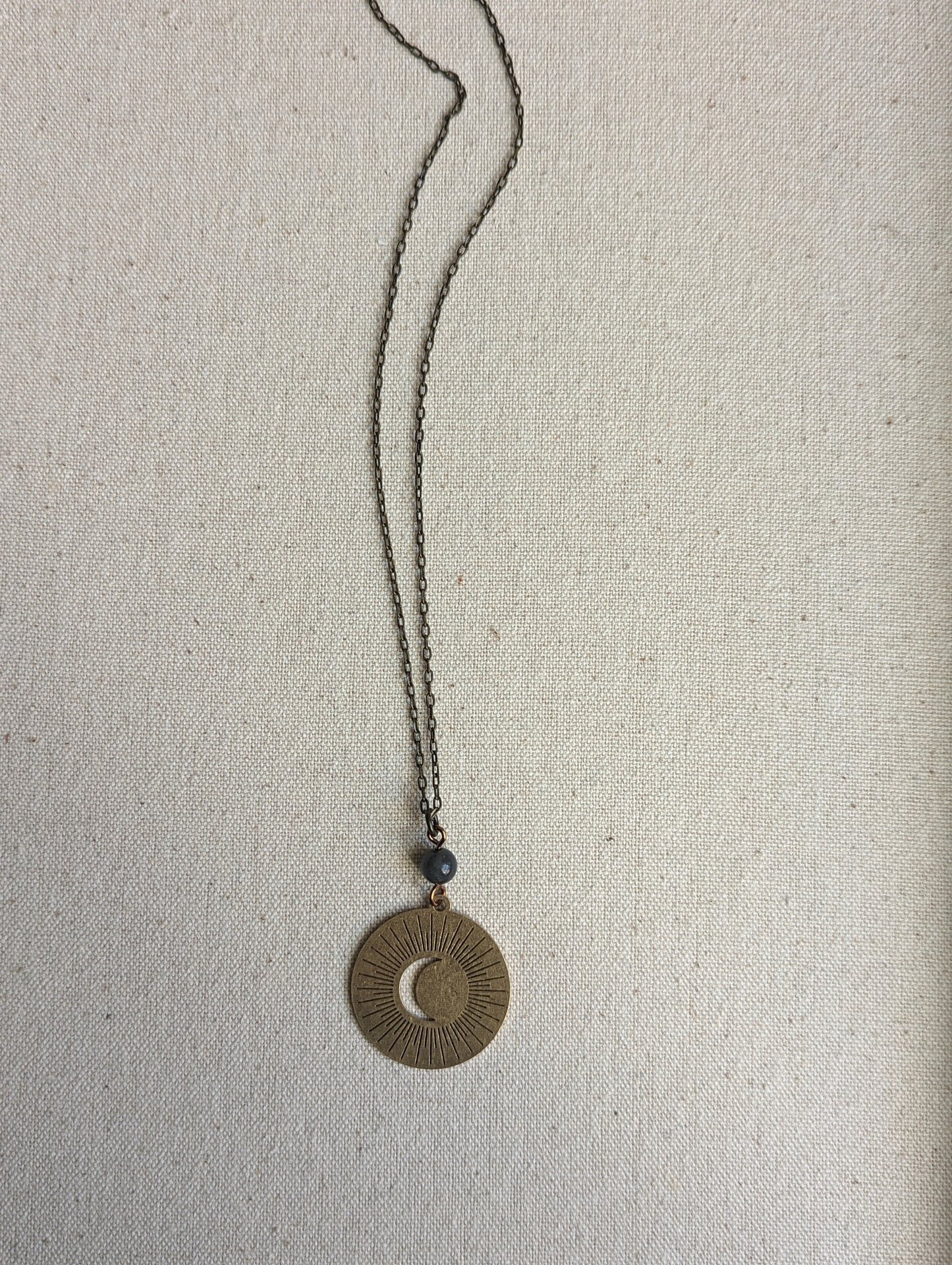 Crescent Moon Brass Talisman