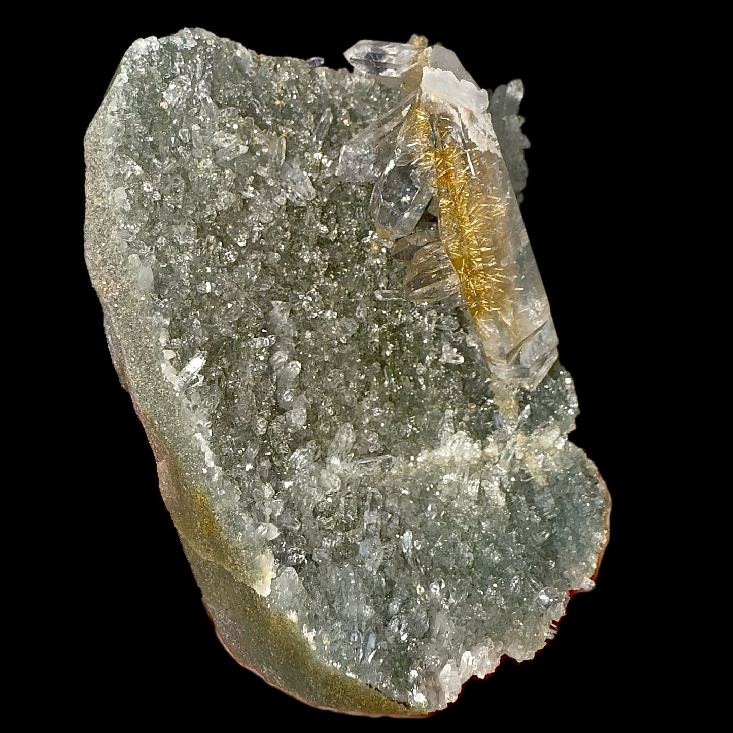 Rutile in Clear Quartz on Chlorite | SELF STANDING | High Quality Mineral | Indian Mineral | Superb Minerals | Collectors Piece