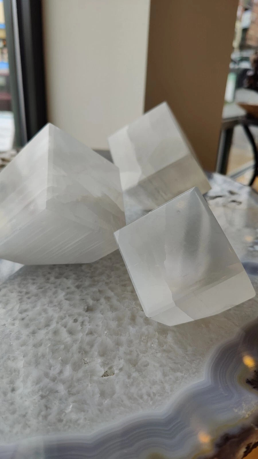 Selenite Standing Cube 7cm