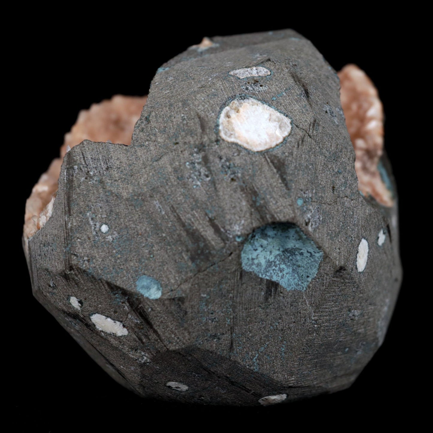 Scolecite Sprays Inside Heulandite Geode Natural Mineral Specimen # B 4881