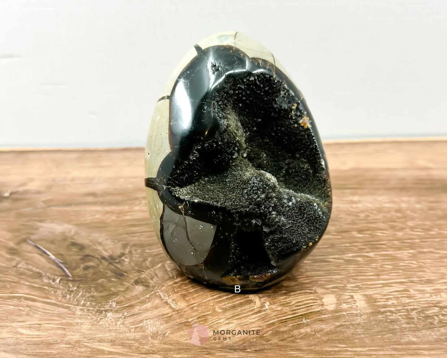 Septarian Dragon Egg Druzy Geode No. 1 – 4.2" × 3.3" × 3.1" | 1.83 lb Unique Crystal Specimen