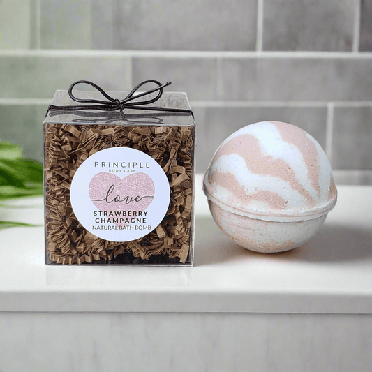Strawberry Champagne Bath Bomb – Luxurious & Hydrating Bath Experience