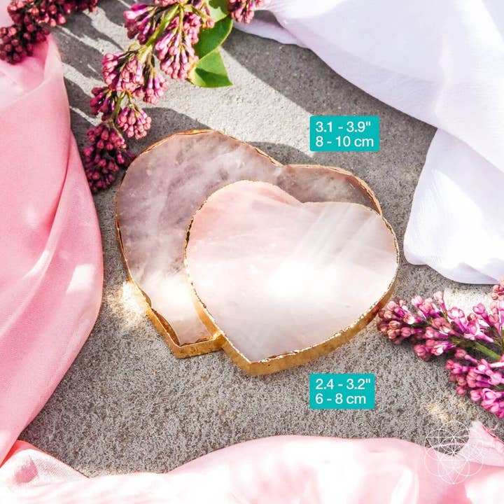 Rose Quartz Coasters (2 pcs)