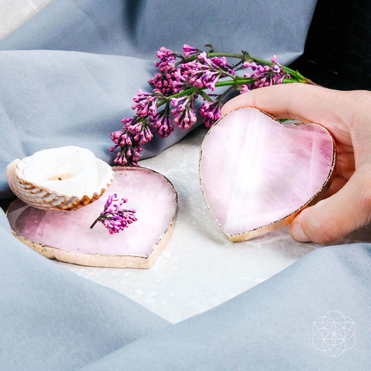 Rose Quartz Coasters (2 pcs)