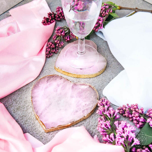 Rose Quartz Coasters (2 pcs)