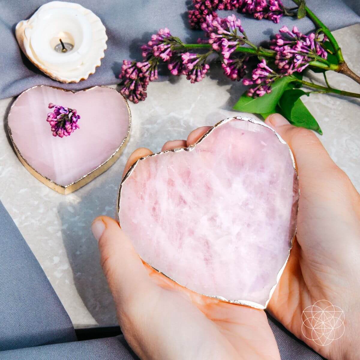 Rose Quartz Coasters (2 pcs)