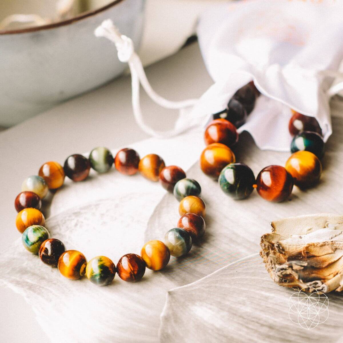 Multi-Colored Tiger's Eye Protection Bracelet