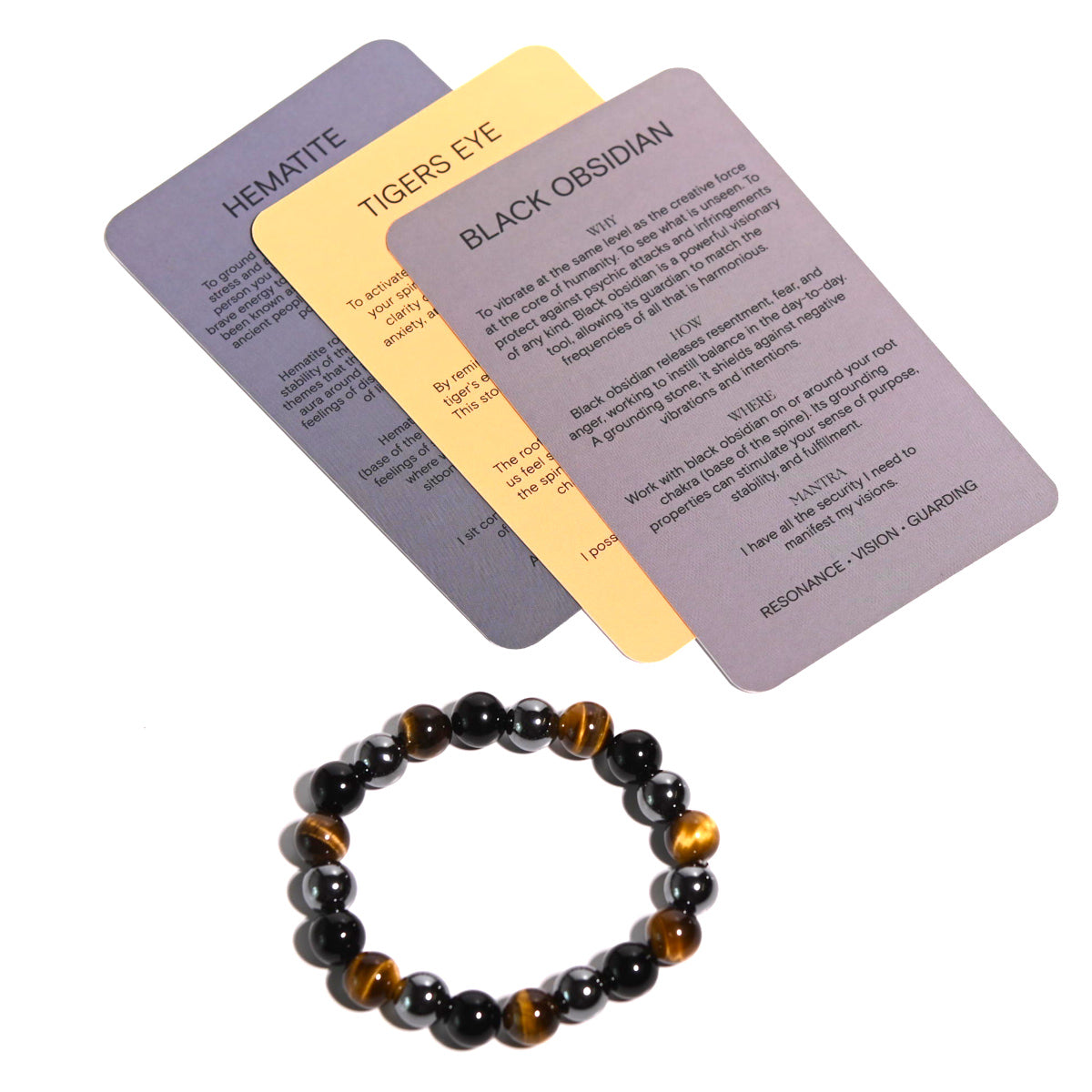 GROUNDED LUCK BRACELET - Tiger's Eye / Hematite / Obsidian