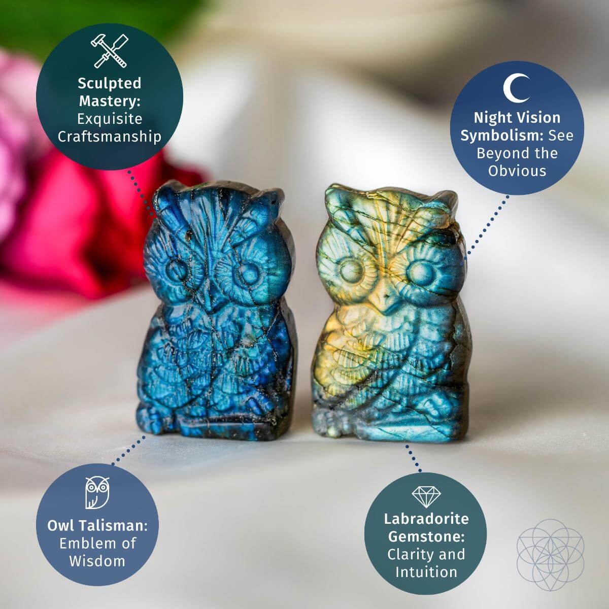 Labradorite Owl Talisman - Token of Wisdom -
