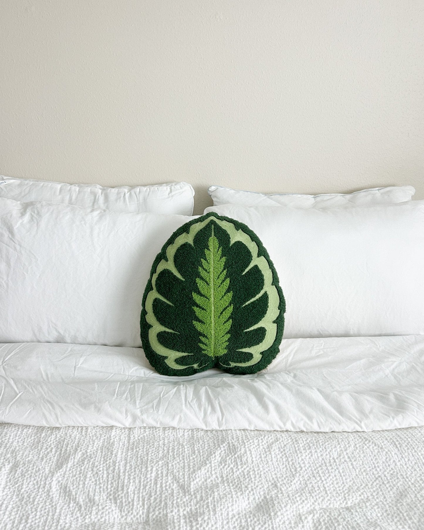 Tufted Calathea Medallion Leaf Pillow