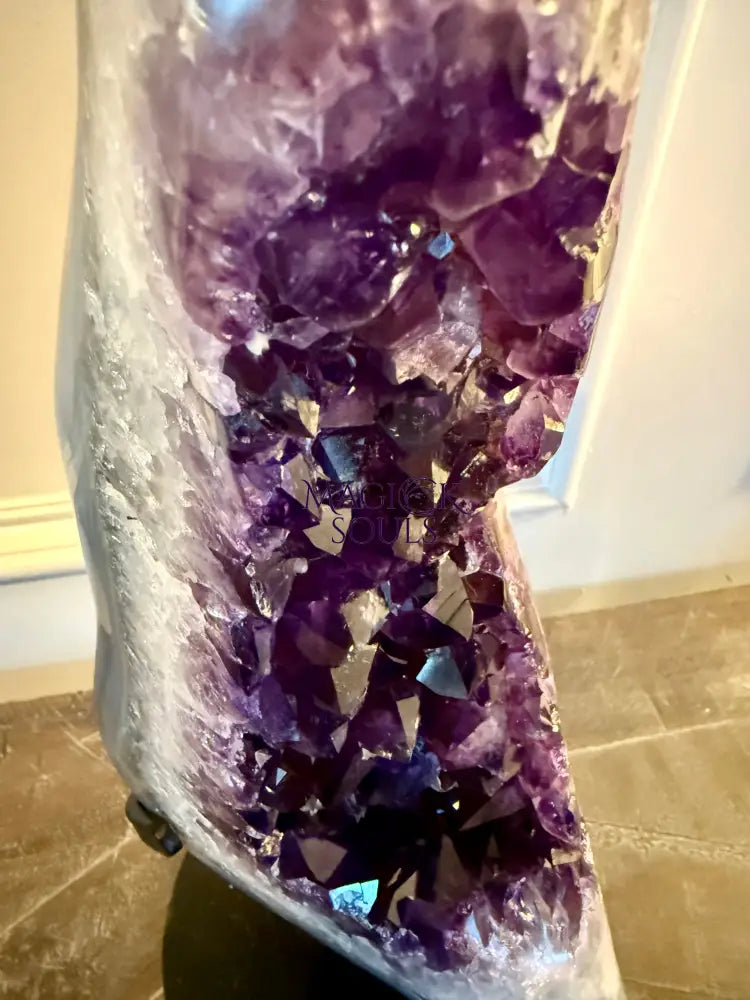 Uruguay Rare DARK Purple Geode on stand -- 15.5 lbs!!