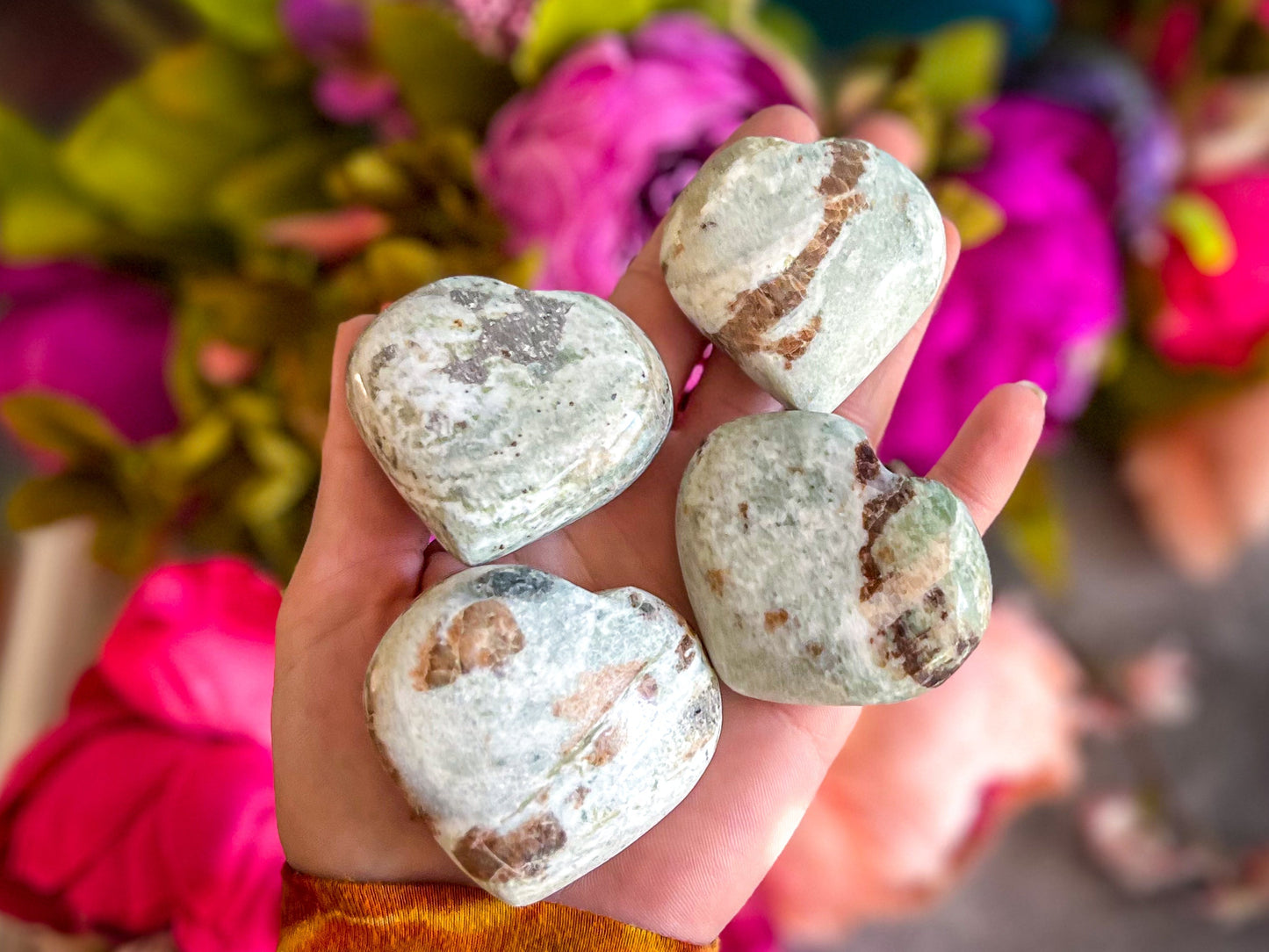 Vesuvianite & Garnet Heart