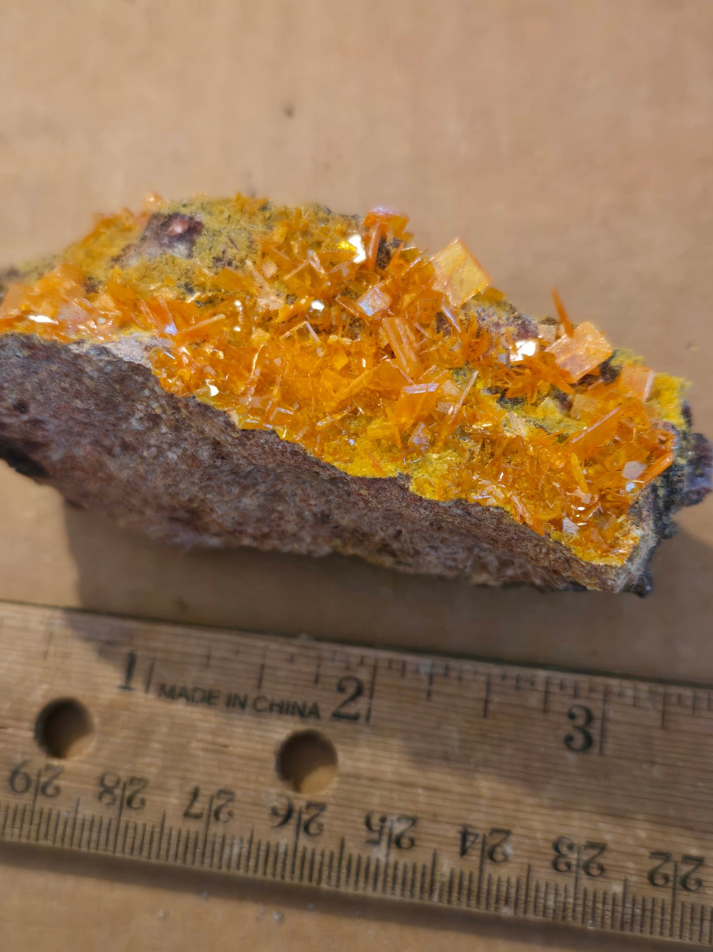 Wulfenite with Mimetite – 3" Specimen from Rowley Mine, Arizona