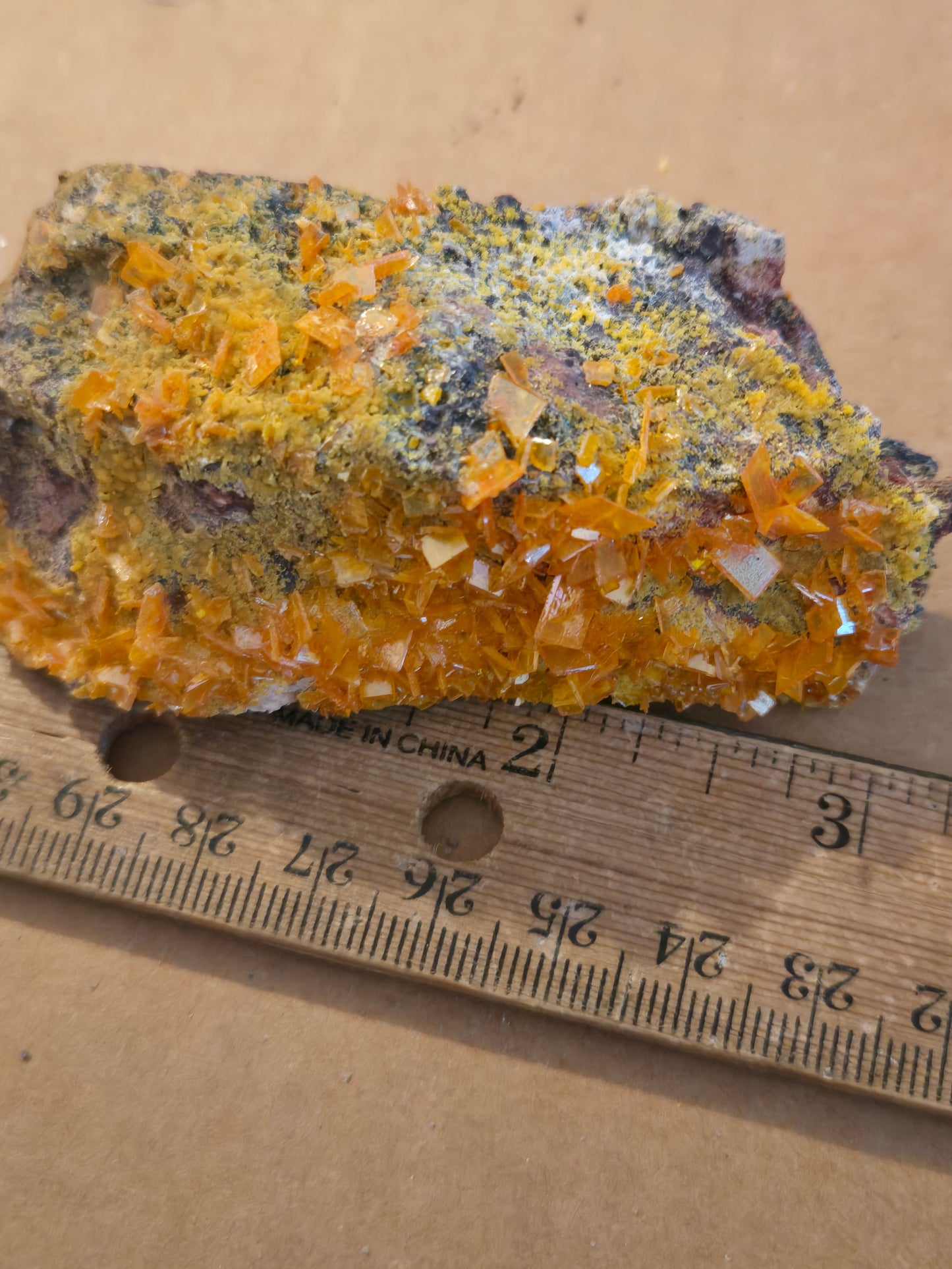 Wulfenite with Mimetite – 3" Specimen from Rowley Mine, Arizona