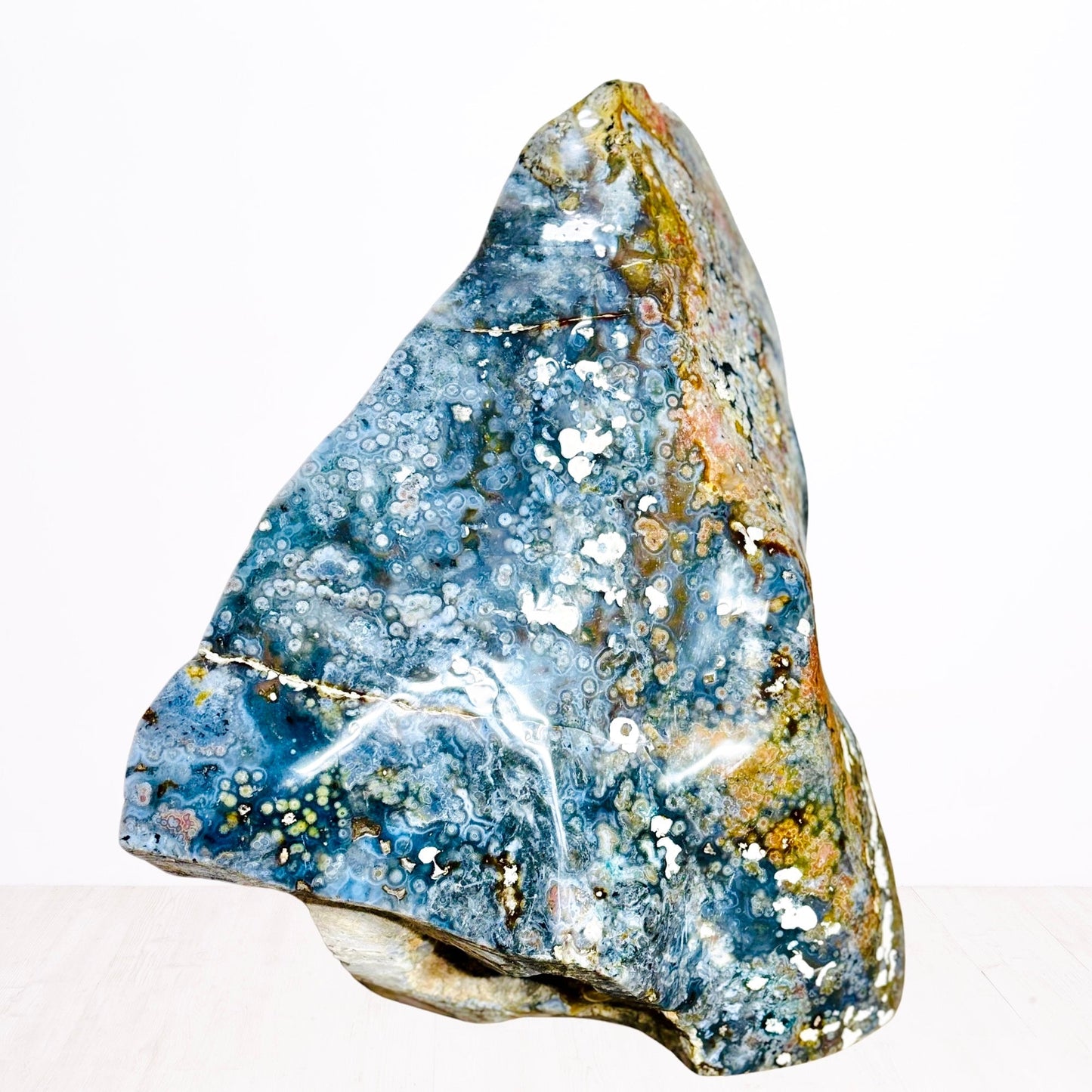 XL Polished Blue Ocean Jasper Freeform – Deep Waves & Earthy Patterns (57.9 lbs / 26.25 KG) – Natural Crystal for Home Decor & Energy Work