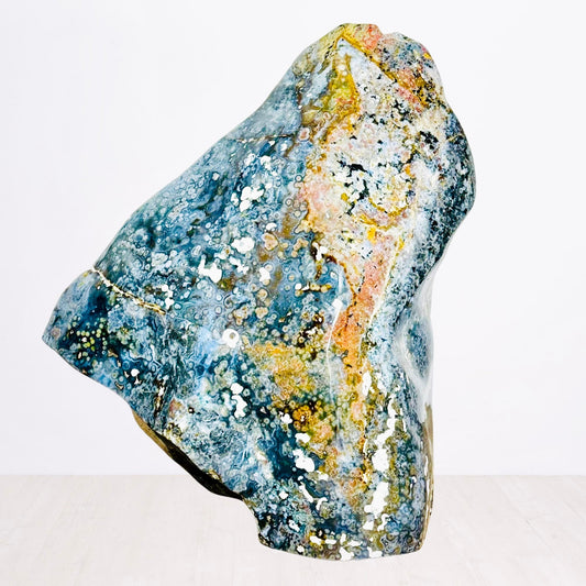 XL Blue Ocean Jasper Freeform – 57.9 lb Polished Crystal from Madagascar