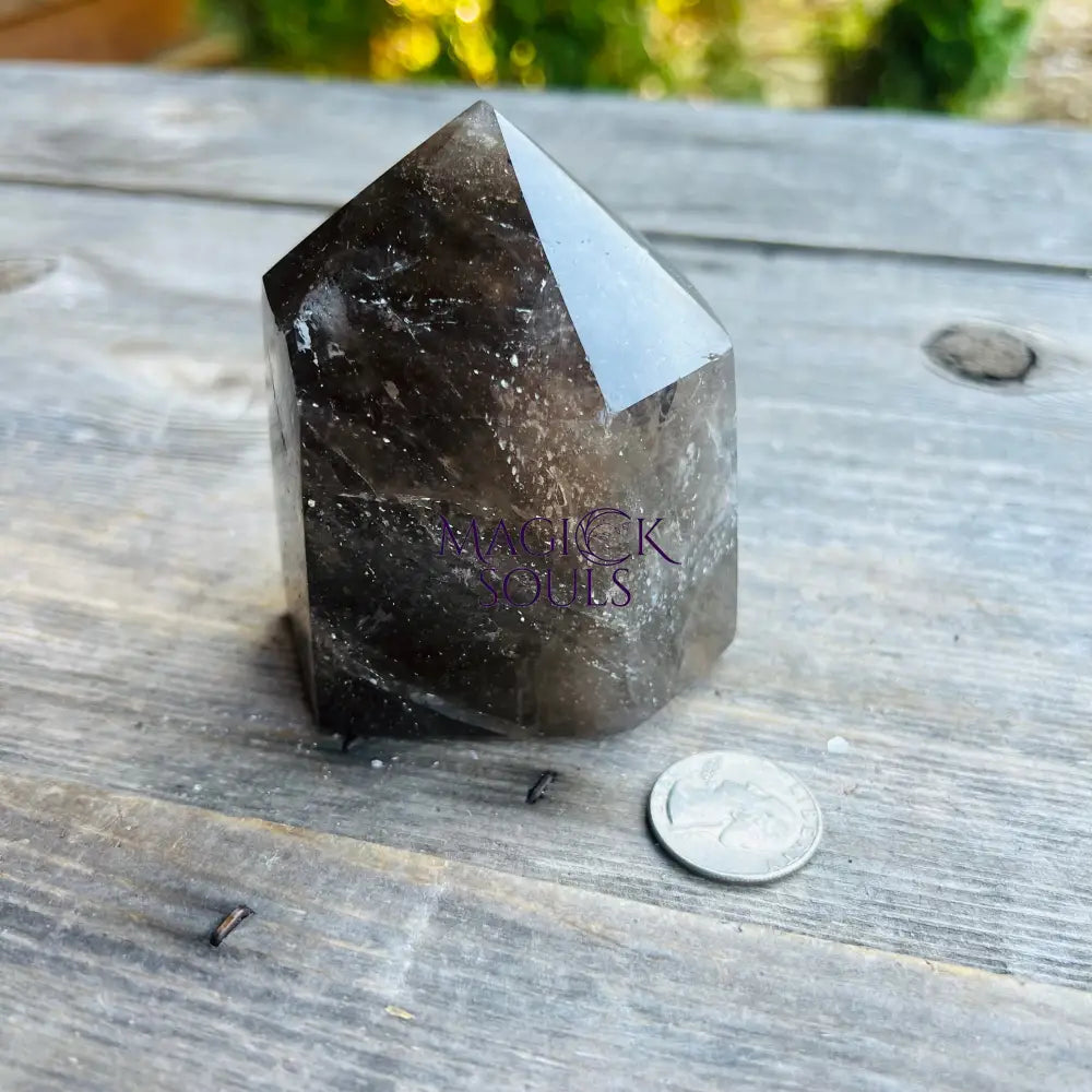 XL Smoky Quartz Crystal Tower – Polished Natural Point