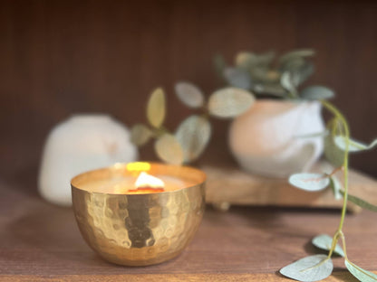 Grapefruit & Cardamom Tea-Solid Brass 14oz Pure Soy Candle