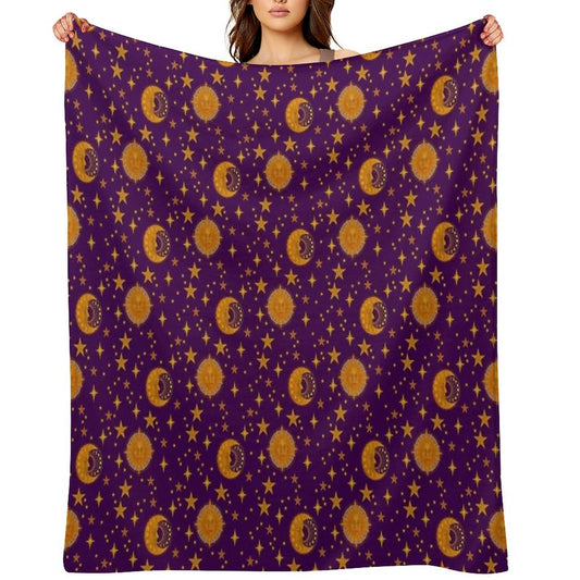 Bohemian 90's Sun & Moon Throw Blanket