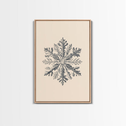 Snowflake Canvas Print - Framed Canvas - Minimalist Christmas Art - Boho Christmas Art - Rustic Christmas Art - Winter Decor - Winter Art