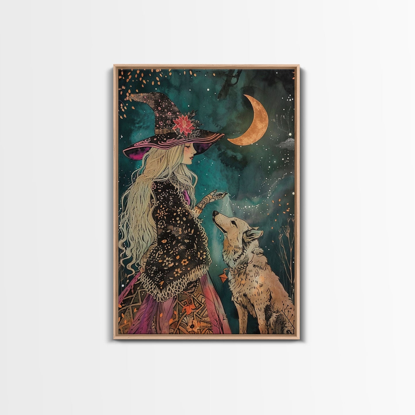 Witch and Dog - Wall Art