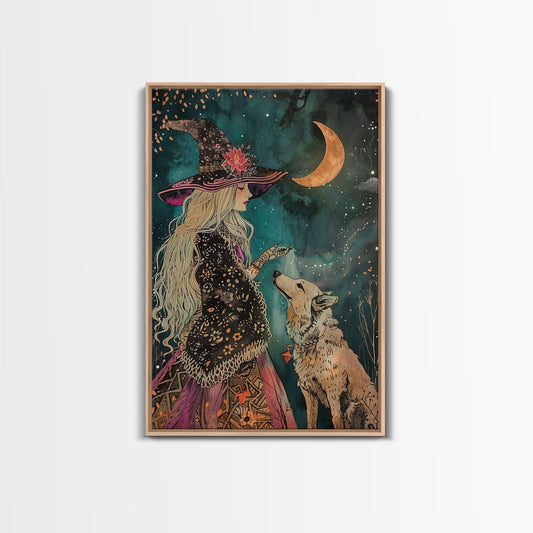 Witch and Dog - Wall Art