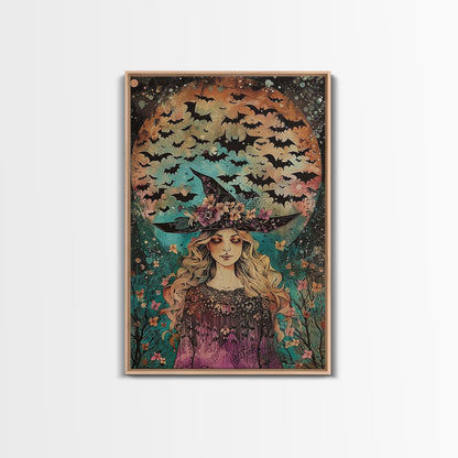 Witch with Bats  - Wall Art