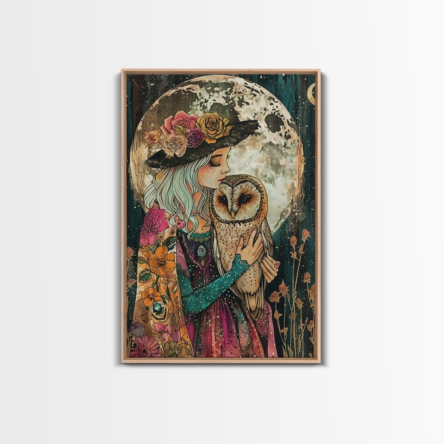 Witch Holding Owl wall art