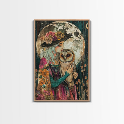 Witch Holding Owl wall art