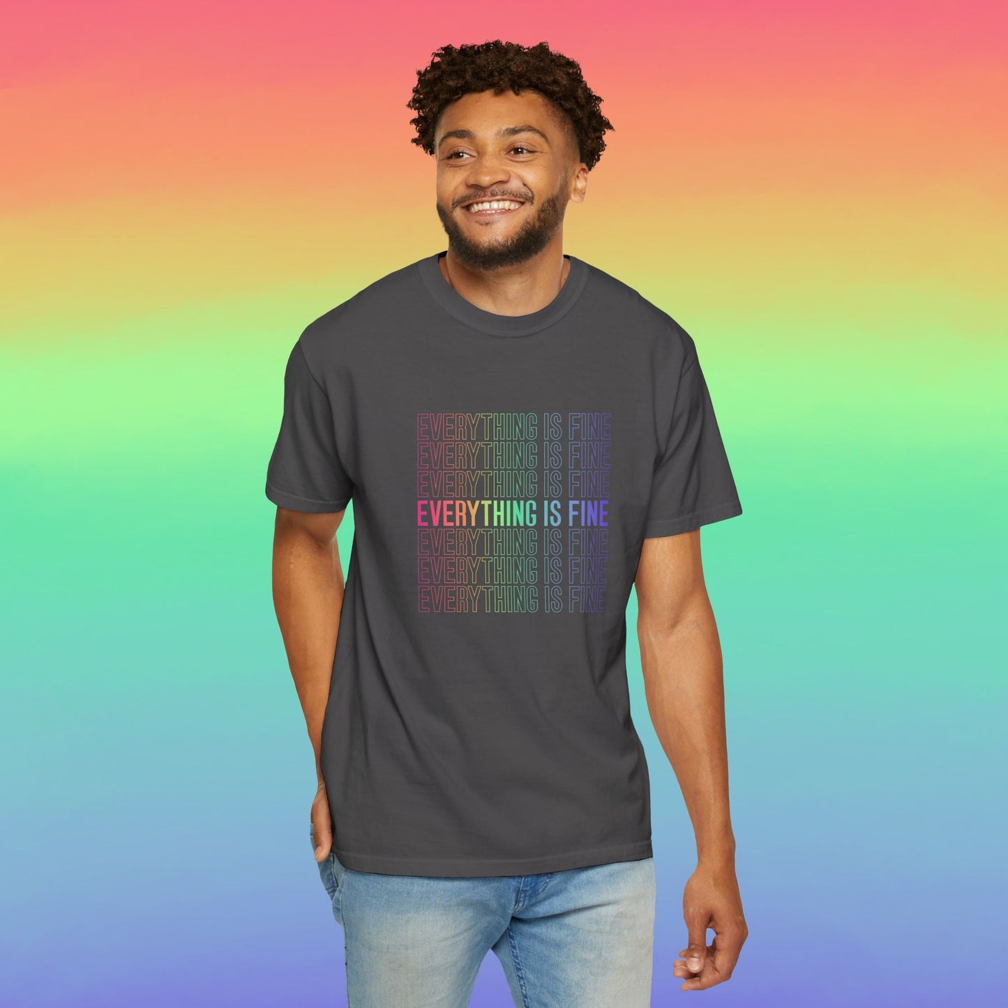 Bespattered Facade Everything Is Fine Premium Unisex Comfort Colors Garment Dyed 100% Cotton T-Shirt