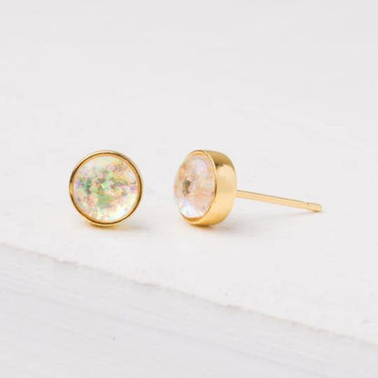 Mina Gold and Opal Stud Earrings