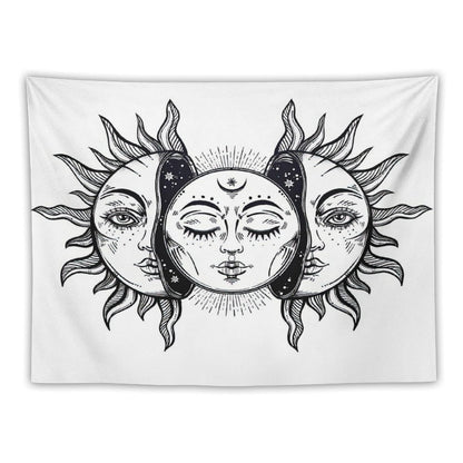 Vintage Solar Sun And Moon Tapestry