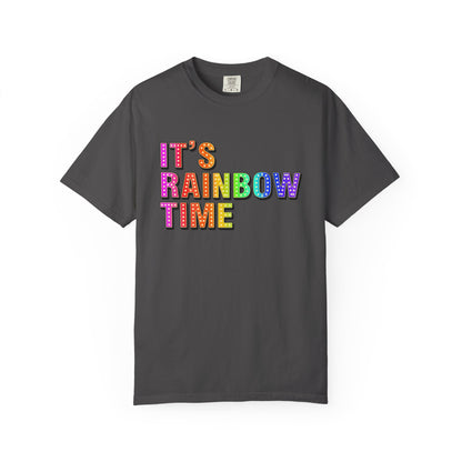 Bespattered Facade It's Rainbow Time Marquee Premium Unisex Comfort Colors Garment Dyed 100% Cotton T-Shirt