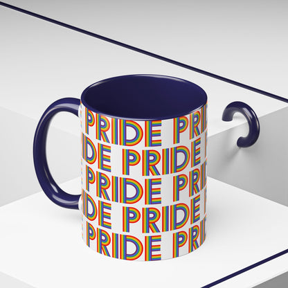 Bespattered Facade Pride Rainbow Ribbon Letters Mug | Eight Colors | 11oz or 15oz