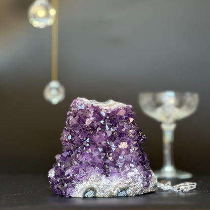 Amethyst geode cave with agate formations