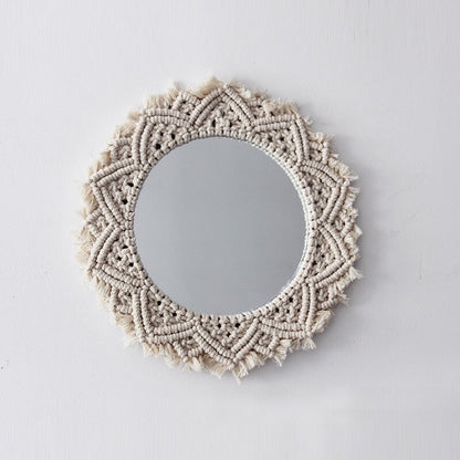 Sunflower Macrame Mirror, Handmade Tapestry Decor