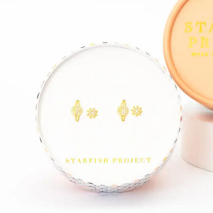 Celestial Orbit Stud Earrings - Set of 2