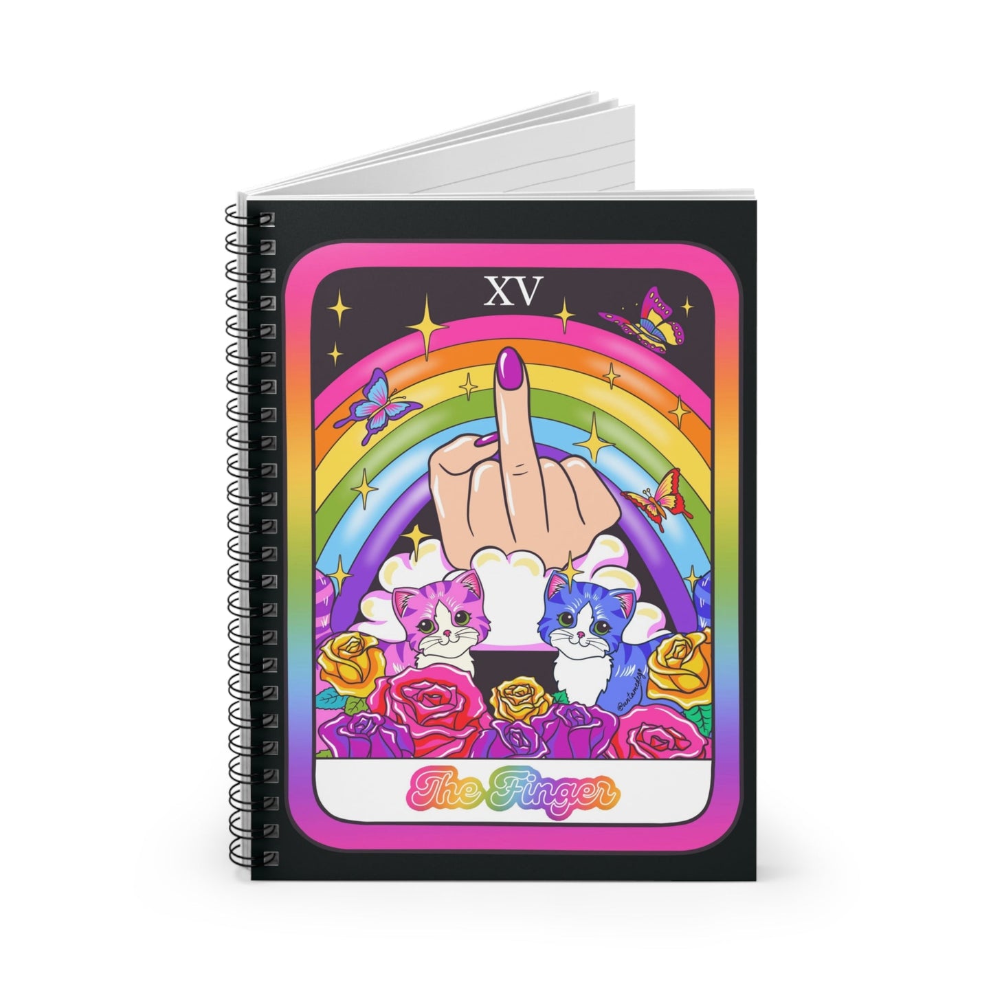 The Finger Tarot Notebook – Funny Rainbow Spiral Journal