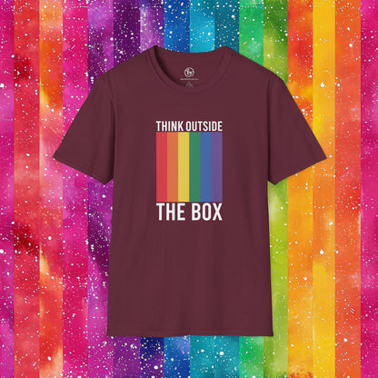 Bespattered Facade Rainbow Think Outside the Box Unisex Softstyle T-Shirt