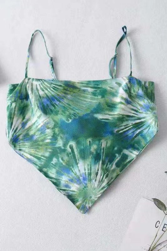 Cropped scarf tank top