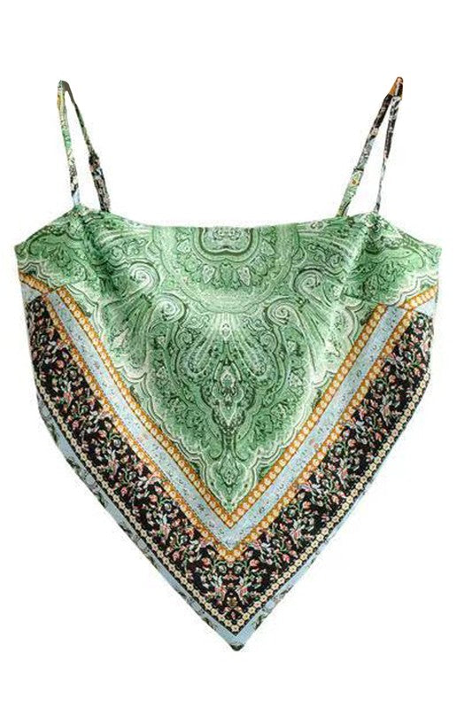 Cropped scarf tank top