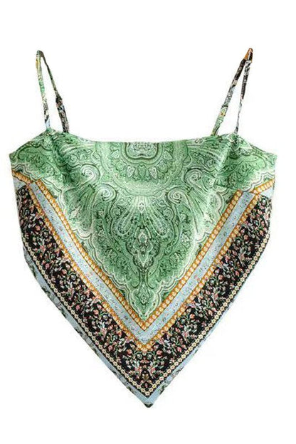 Cropped scarf tank top