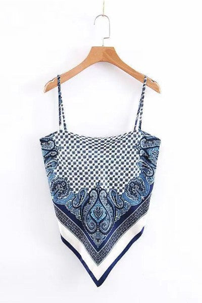 Cropped scarf tank top