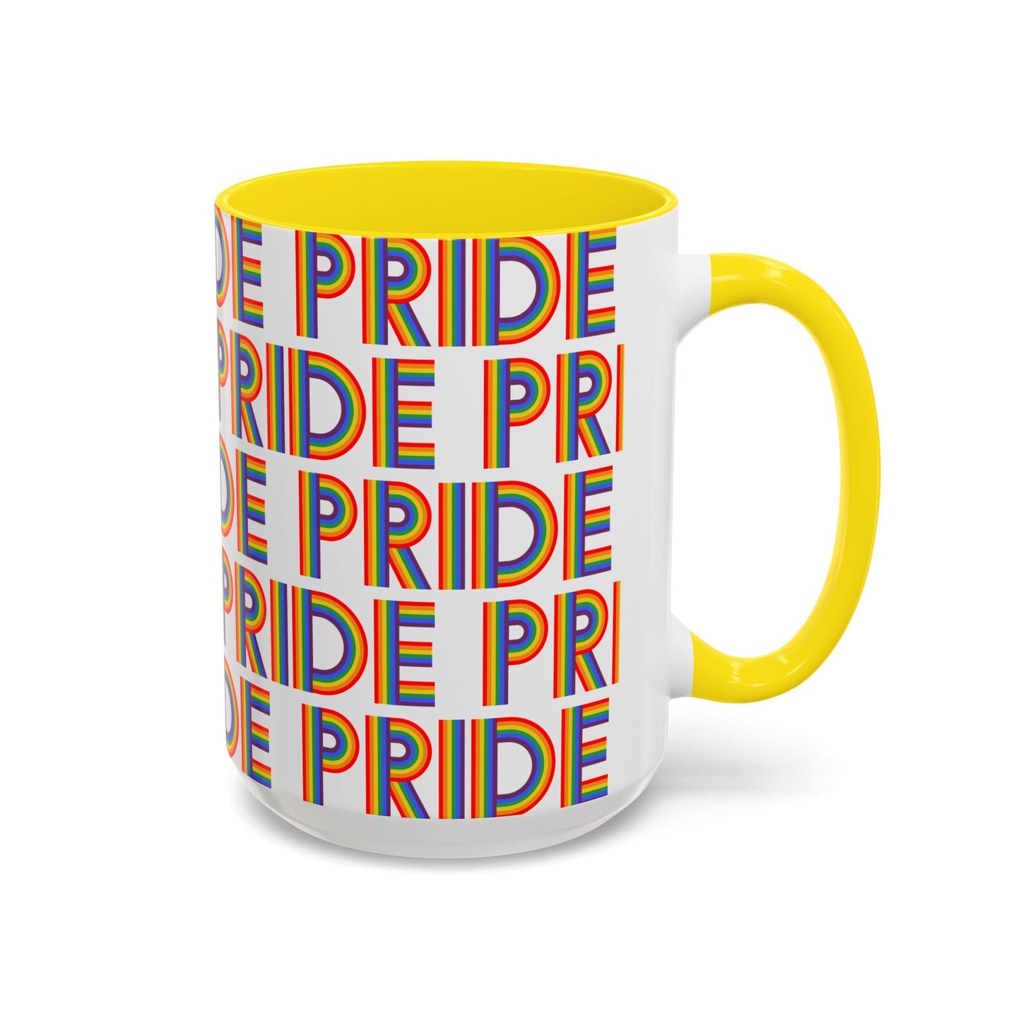 Bespattered Facade Pride Rainbow Ribbon Letters Mug | Eight Colors | 11oz or 15oz