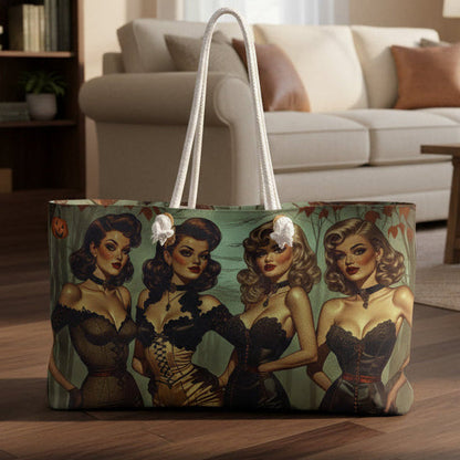 Spooky Beauties Retro Halloween Glamour Pin-Up Weekender Bag