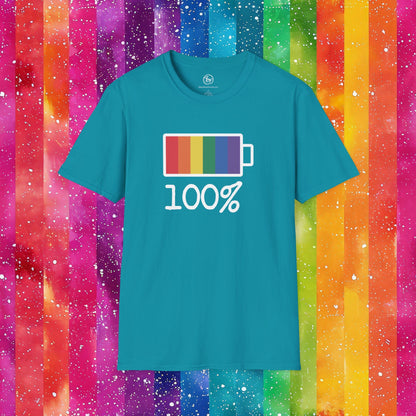 Bespattered Facade Rainbow Battery Unisex Softstyle T-Shirt