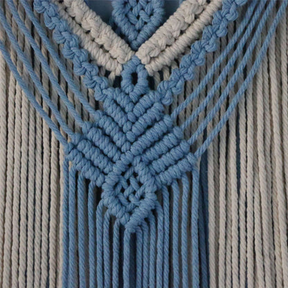 Hand-Woven Blue Macrame, Wall Decor