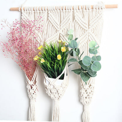 Woven Macrame Bohemian Flower Pot Rack